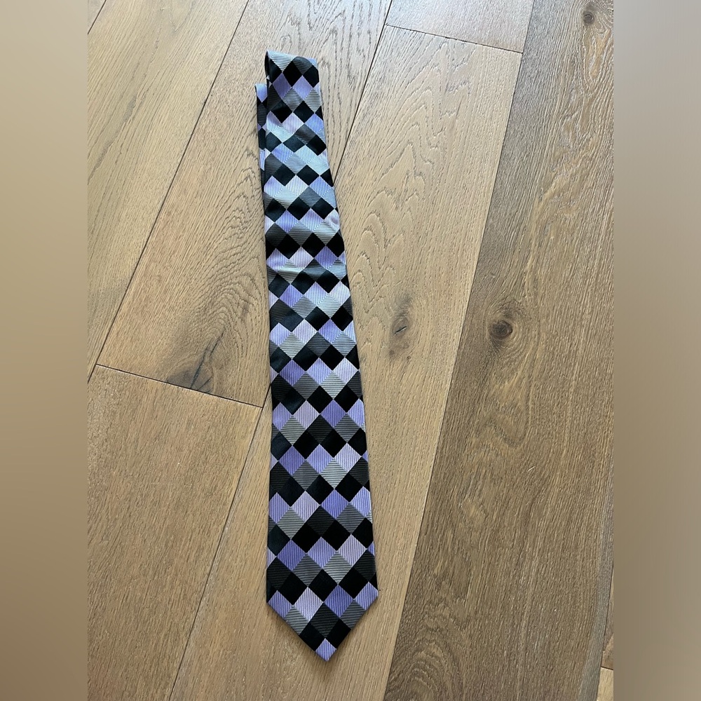 Jos. a Bank Tie - Purple Black, Gray pattern